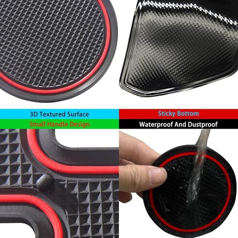 Center Console Liner for Nissan Frontier Accessories 2022 2023 2024 2025 Cup Holder Insert Coaster Custom Door Slot Mat Non Slip Interior Mat Trim Anti Dust Pocket Pad,17PCS (Red) in Saudi Arabia