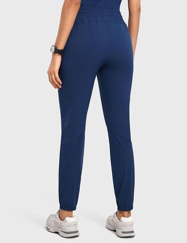 سروال الركض عالي الخصر للنساء مع 5 جيوب برباط، سروال عمل طبي قابل للتنفس in Kuwait