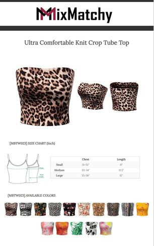 MixMatchy Women's Casual Strapless Print Tube Tops Strapless Sleeveless Bandeau Tops in Kuwait