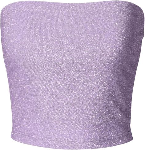 MixMatchy Women's Casual Strapless Print Tube Tops Strapless Sleeveless Bandeau Tops in Kuwait