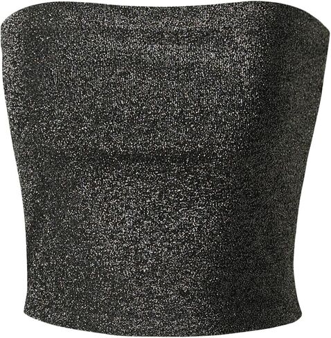 MixMatchy Women's Casual Strapless Print Tube Tops Strapless Sleeveless Bandeau Tops in Kuwait