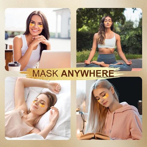 10Pairs 20Pcs 24K Gold Under Eye Patches, Collagen Eye Masks for Dark Circles and Puffiness, Reduce Wrinkles and Puffy Eyes, Refresh Your Skin, Women Skincare Eye Treatment Products in Saudi Arabia