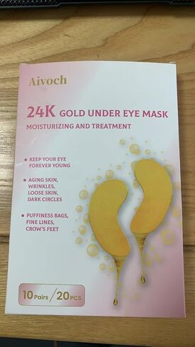 10Pairs 20Pcs 24K Gold Under Eye Patches, Collagen Eye Masks for Dark Circles and Puffiness, Reduce Wrinkles and Puffy Eyes, Refresh Your Skin, Women Skincare Eye Treatment Products in Saudi Arabia