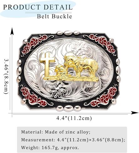 Vintage Western Cross Belt Buckles for Men, Soaring Eagle Cowboy Buckle│Large Floral Texas Belt Buckle in Kuwait