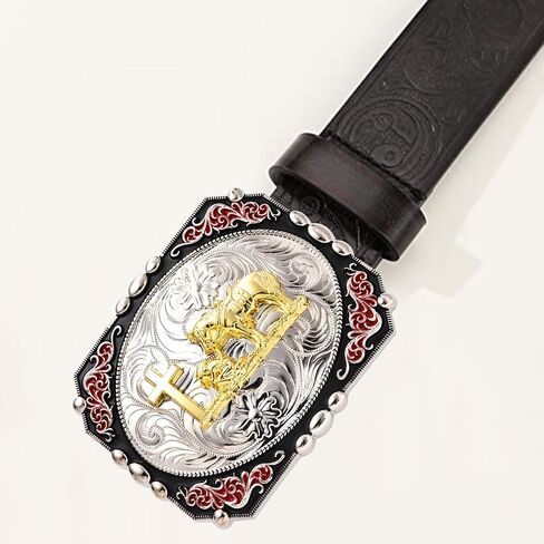 Vintage Western Cross Belt Buckles for Men, Soaring Eagle Cowboy Buckle│Large Floral Texas Belt Buckle in Kuwait