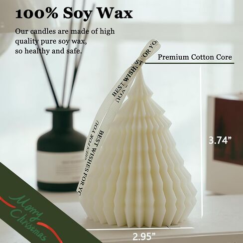 Christmas Tree Candles Gifts, Soy Wax Aromatherapy Candle, Room Decor Scented Candles, Christmas Decorations-English pear Freesia in Kuwait