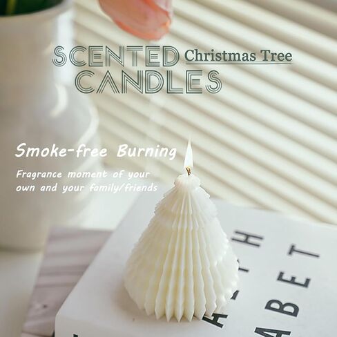 Christmas Tree Candles Gifts, Soy Wax Aromatherapy Candle, Room Decor Scented Candles, Christmas Decorations-English pear Freesia in Kuwait