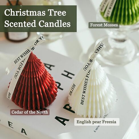 Christmas Tree Candles Gifts, Soy Wax Aromatherapy Candle, Room Decor Scented Candles, Christmas Decorations-English pear Freesia in Kuwait
