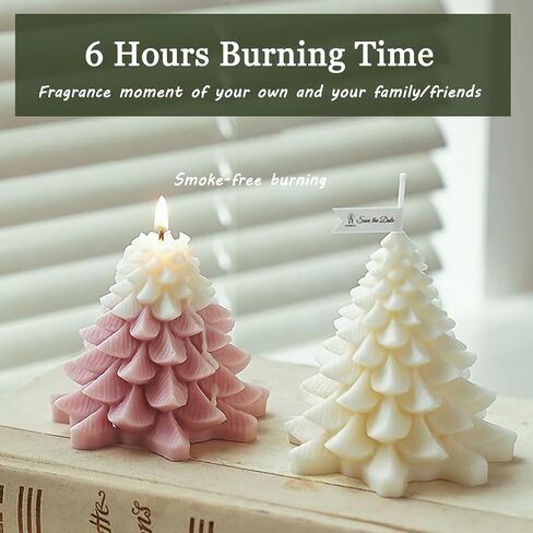 Christmas Tree Candles Gifts, Soy Wax Aromatherapy Candle, Room Decor Scented Candles, Christmas Decorations-English pear Freesia in Kuwait