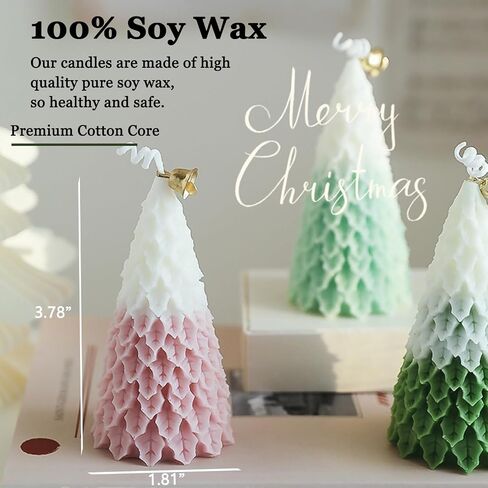 Christmas Tree Candles Gifts, Soy Wax Aromatherapy Candle, Room Decor Scented Candles, Christmas Decorations-English pear Freesia in Kuwait