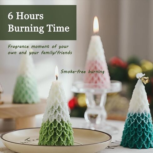 Christmas Tree Candles Gifts, Soy Wax Aromatherapy Candle, Room Decor Scented Candles, Christmas Decorations-English pear Freesia in Kuwait
