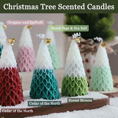 Christmas Tree Candles Gifts, Soy Wax Aromatherapy Candle, Room Decor Scented Candles, Christmas Decorations-English pear Freesia in Kuwait