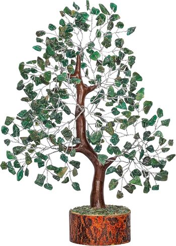 Green Aventurine Bonsai Tree Chakra Crystal Healing Stone Indoor Plant Artificial Reiki Healing Balancing Generator Good Luck Office Gift Spiritual Aura Cleansing Gemstone Home Décor in Kuwait