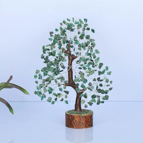 Green Aventurine Bonsai Tree Chakra Crystal Healing Stone Indoor Plant Artificial Reiki Healing Balancing Generator Good Luck Office Gift Spiritual Aura Cleansing Gemstone Home Décor in Kuwait