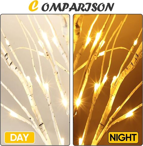 شجرة البتولا الاصطناعية مع أضواء LED 6 أقدام للمنزل، زينة شجرة عيد الميلاد البيضاء مضاءة في الهواء الطلق، شجرة وميض مضاءة مسبقًا ساحة دافئة في الخارج، عطلة مهرجان حفل زفاف عيد الميلاد ديكور داخلي in Kuwait