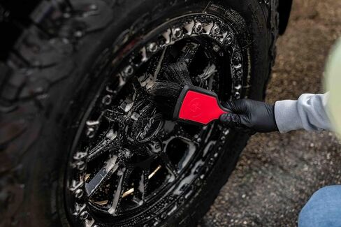 Detail Factory - ProGrip Wheel Face Brush - Ergonomic ProGrip Handle - Soft Flagged-Tip Bristles - Red & Black in Saudi Arabia