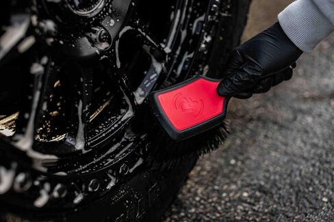 Detail Factory - ProGrip Wheel Face Brush - Ergonomic ProGrip Handle - Soft Flagged-Tip Bristles - Red & Black in Saudi Arabia
