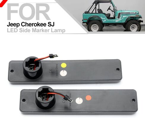 2pcs Smoked Lens LED Side Marker Lights Assembly for Jee'p Cherokee SJ Wagoneer Grand Wagoneer J10 J20 Pickup CJ-5 CJ-6 CJ-7 Front Rear Bumper Sidemarker Lamps Replace O'EM Sidemarker Lamps in Kuwait