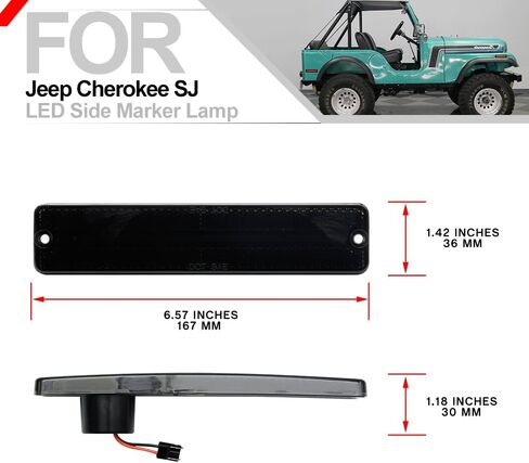 2pcs Smoked Lens LED Side Marker Lights Assembly for Jee'p Cherokee SJ Wagoneer Grand Wagoneer J10 J20 Pickup CJ-5 CJ-6 CJ-7 Front Rear Bumper Sidemarker Lamps Replace O'EM Sidemarker Lamps in Kuwait