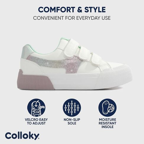 Toddler Sneakers for Girls - Lightweight Velcro Shoes with Soft Soles, Arch Support & Breathable Design - Washable & Stylish in Saudi Arabia