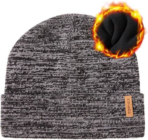 TOP-EX Oversized L XL 50% Merino Wool Fleece Lined Big Head Winter Mens Beanie Hats Warm in Saudi Arabia