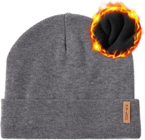 TOP-EX Oversized L XL 50% Merino Wool Fleece Lined Big Head Winter Mens Beanie Hats Warm in Saudi Arabia