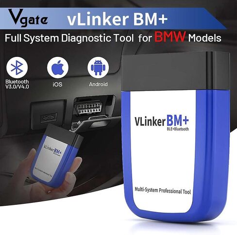 Vgate vLinker BM+(BT3.0/BLE4.0) OBD2 Scanner Bluetooth Fixd Diagnostic Scan Tool Code Reader for Bimmercode, Support for Android & iOS & Windows in Saudi Arabia