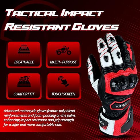 Motorcycle Full Finger Gloves with Knuckle Protector for Men Women Riding Motorbike Cruiser Touring Bicycle in Kuwait