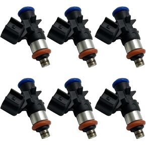 Fuel Injectors Compatible with 2007 2008 2009 2010 2011 Ford Edge Taurus Flex Fusion, Lincoln MKZ MKX MKS MKT, Mazda 6 CX-9, Mercury Sable 3.5L 3.7L Replaces 0280158091 4 Holes Set of 6