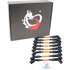 DRAGON FIRE PERFORMANCE ORANGE 500 Ohm per/ft. Street Series High Performance Spark Plug Wire Set For 1999-2017 Chevrolet GM Chevy LS LSX LS1 LS2 LS3 LS6 LS7 W/ Round or Square Coils OEM Fit PWLS-DF-O