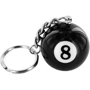 Black Creative Number Eight Billiard Key Chain Pendant Car Key Ring Decoration Useful and Practical Accessories