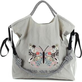 Women's fashion handbag embroidered skateboard bear nylon handbag designed for travel, beach, and birthday shopping bags (SL-1W3P-94TX)