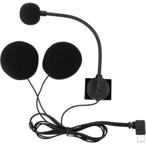 1Pc Motorcycle Helmet Bluetooth Intercom Type-C Elbow Dual Speaker Intercom Microphone Compatible with BT-S2 BT-S3 Black
