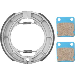 Youxmoto Front Rear Brake Pads Shoes Fit for Suzuki Eiger 400 LTA400 LTF400 2x4 LTA400F / Fit for Eiger LTF400F 4x4 2002-2007 Drum Brake Shoes