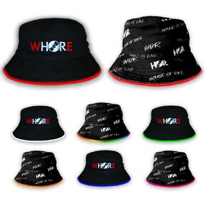 7 Color Reversible LED Bucket Hat - Multicolor LED Rave Bucket Hat for Men & Women - Neon Color Changing Guys Bucket Hat