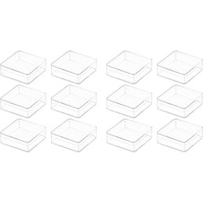 Acrylic box, Small Acrylic Box Clear 24 Pack 2.4x2.4x0.79 Inches Min Clear Acrylic Plastic Square Plastic Containers, Plastic Square Cube with Lid for Candy Pill,Tiny Jewelry Beads, Coins in Kuwait