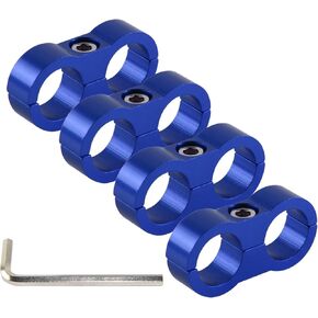 8AN Hose Separator Clamp Aluminum Fuel Line separators Clamp bracket Fitting Adapter for Fuel Line, Oil Line, Brake Line, Water Pipe and Gas Line,4pcs silver.
