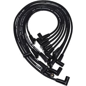 Unifizz Car Spark Plug Wires Set High Performance 8.0mm Silicone- Compatible with SBC Small Block Chevy Chevrolet GMC Under The Exhaust Wires HEI 283 305 307 327 350 400 Black