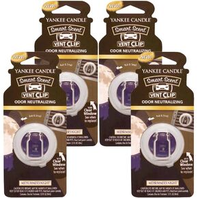 Yankee Candle Car Freshener Smart-Scent Vent Clips, 4-Pack (Midsummer's Night)