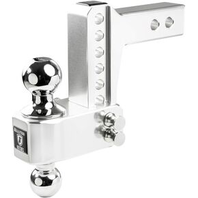 BulletProof Hitches - 2.0" Aluminum Trailer Hitch (14,000 lb. Rating) - Adjustable Hitch with 4" Drop/Rise and 2" & 2-5/16" Dual Ball - Corrosion-Resistant Tow Hitch