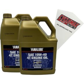 Two Pack for Yamaha Yamalube 10W-40 Full Synthetic 4T Hi-Performance Engine Oil LUB-10W40-FS-04 Contains Two Gallons and a Funnel
