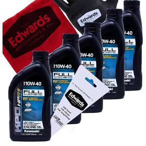 Edwards Oil Kit fits Kawasaki 4 Stroke Jet Ski Watercraft PWC 10W-40 Full Synthetic