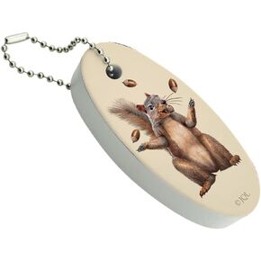 GRAPHICS & MORE Squirrel Juggling His Nuts Crazy Funny Floating Keychain Oval Foam Fishing Boat Buoy Key Float