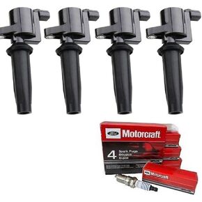 MCK 4x Ignition Coil Pack and Platinum Spark Plug Set Compatible With Ford Mercury Escape Transit Connect Focus 2.0 2.3 L4 UF621 FD505 SP541 SP530 GN10507 DG-507 DG-541