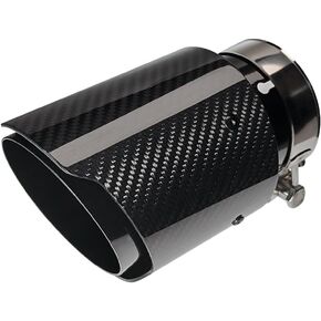 3"Inlet 4"Outlet Car Exhaust Tips Stainless Steel and Carbon Fiber Tailpipe Exhaust Pipe Tail Throat Tail Pipe Muffler Tips Universal for Vehicles with 3" O.D