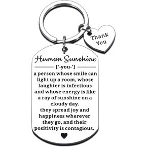 Human Sunshine Gifts Christmas Decorations Thank You Gifts for Teacher Coworkers School Counselor Office Stress Relief Gifts Inspirational Keychain Gifts for Female Male Friends Stocking Stuffers