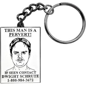 Pinsanity The Office Dwight Pervert Wanted Poster Keychain