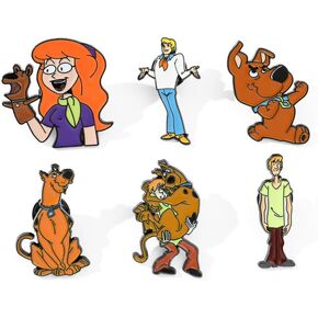 6PCS TV Moveis Horror Halloween Scoob Doo Pins, Metal Pin for Women, Men