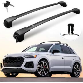 Upgraded Roof Racks Cross Bars for Audi Q3 2015-2018, Lockable Cross Rails, Anti-Theft Roof Bars for Rooftop Cargo and Outdoor Gear