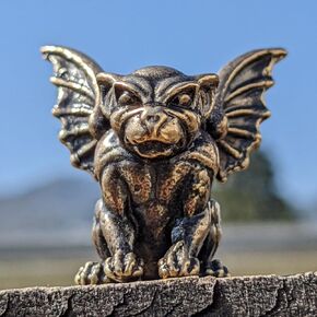 Handcrafted Brass Gargoyle Miniature Statue Figurine, Gothic Decor for Collectors